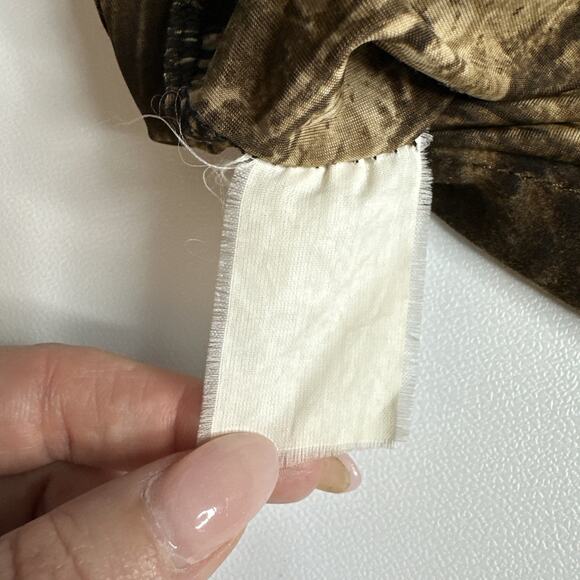 Vintage Best Look Paris Baroque Print Cami Top Brown Gold Boho Y2K Size Small - Picture 8 of 9